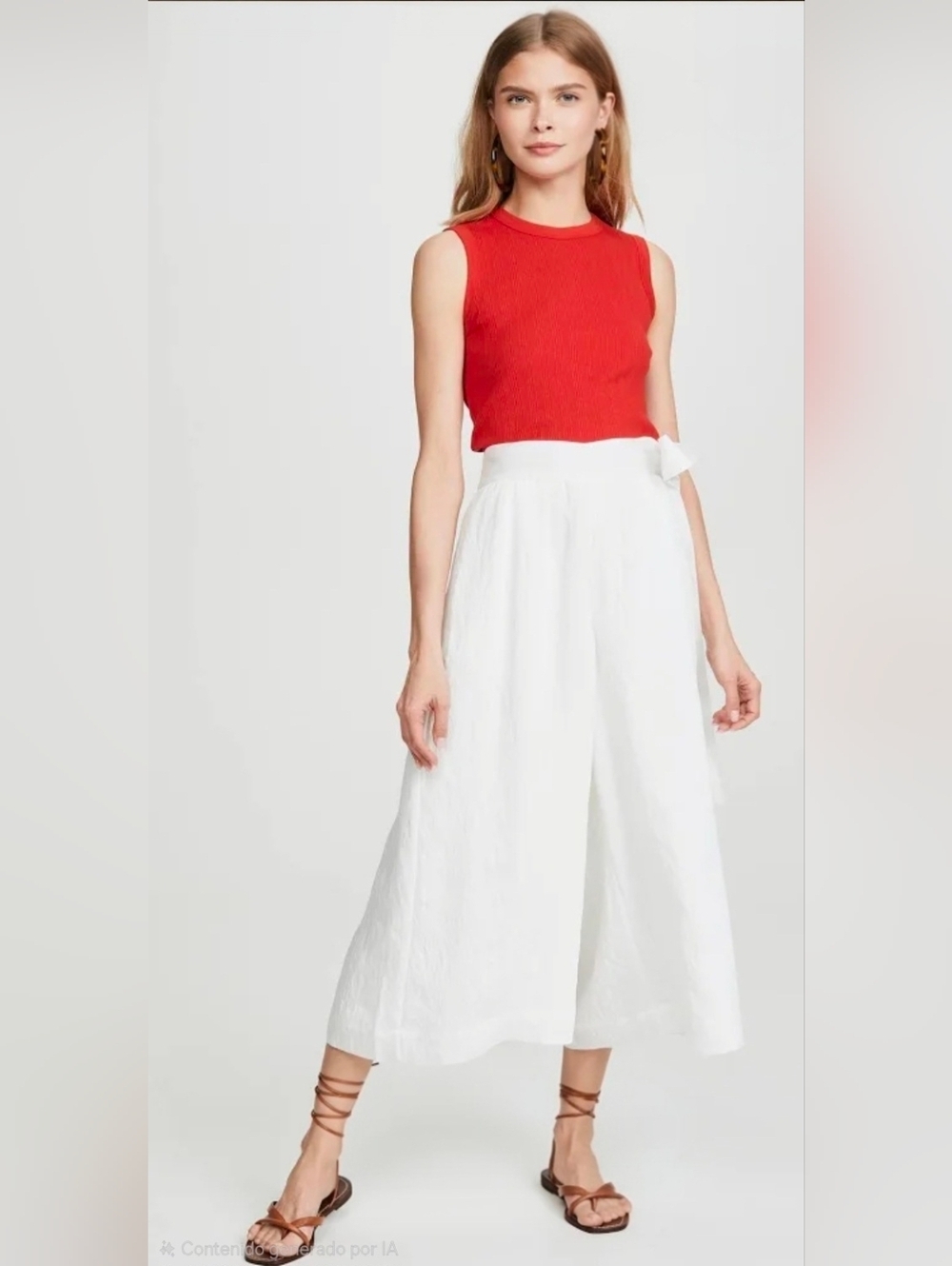 Vince Side Tie White Culotte Pants Size 6 White Leg Crop White Breezy